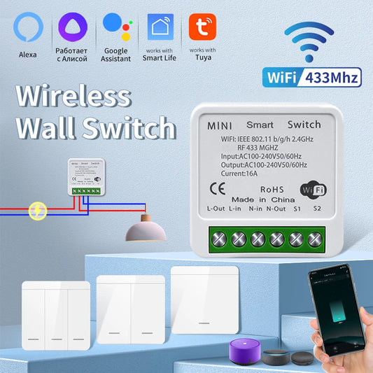 Wifi Smart Switch for Led Lighting Tuya Smart Life RF 433MHz Remote