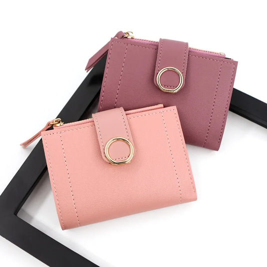 Women Wallet Simple Retro Rivets Short Wallet Coin Purse Card Holders