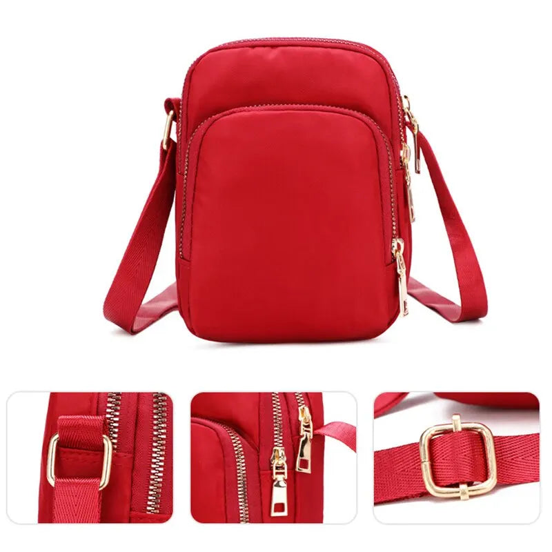 Women Bag Waterproof Shoulder Bag Crossbody Zipper Mobile Phone Lady