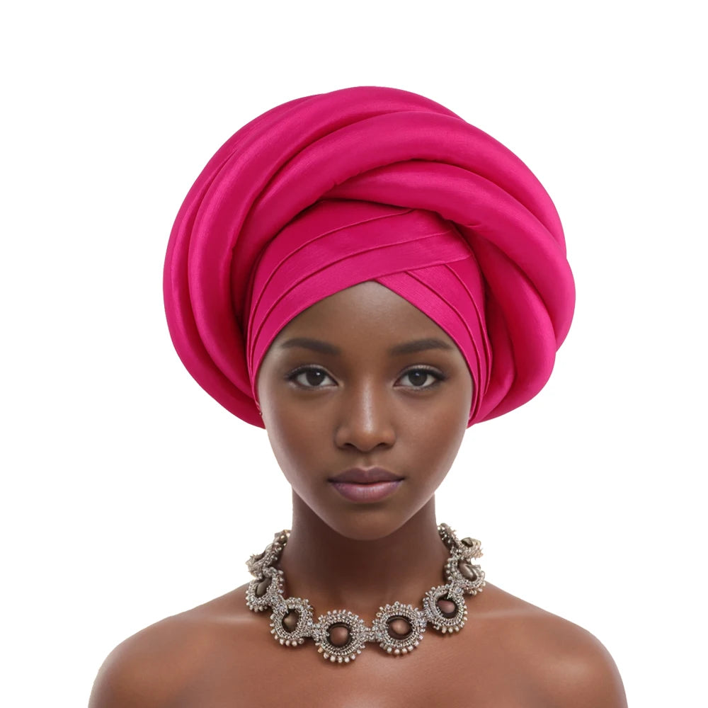 Twisted Braid Turban Cap for Women African Lady Head Wraps Nigeria Raw