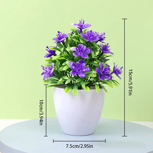 1pc Artificial Flowers Five Leaf Plum Small Potted Plants Can Be