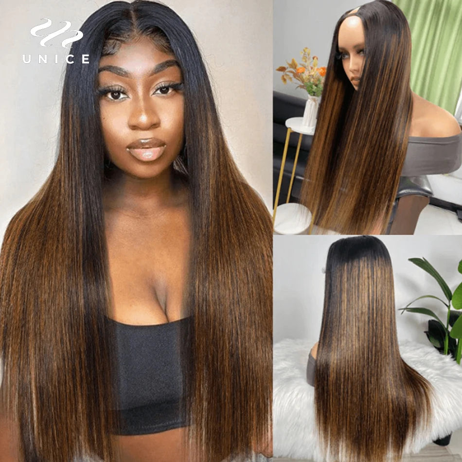 Unice Highlight Straight U Part Wig FB30 Color Human Hair Wigs