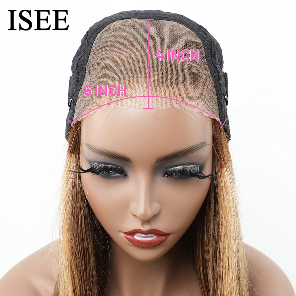 Wear And Go Glueless Human Hair ISEE Brazilian Straight Highlight Wig