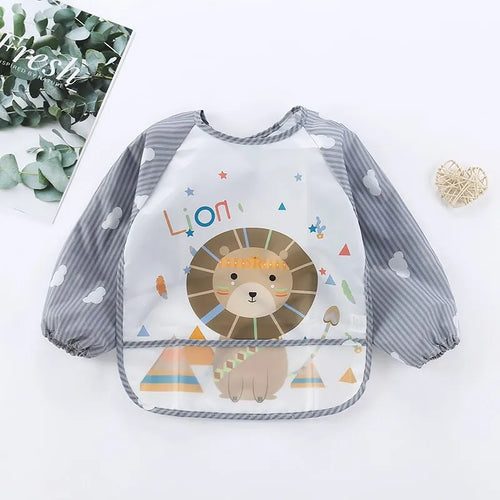 1Pcs Waterproof Eating Smock Infant Toddler Baby Cartoon Long Sleeve