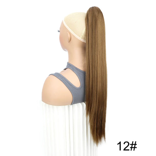 WIGSIN 24Inch Syntheitc Claw Clip On Long Straight Ponytail Hair