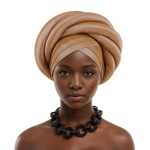 Twisted Braid Turban Cap for Women African Lady Head Wraps Nigeria Raw