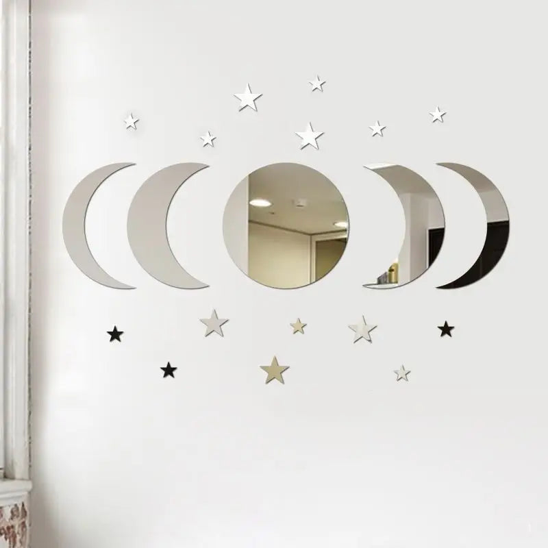 20pcs Acrylic Star Moon Shape Wall Sticker Lenses for Wall Decoration