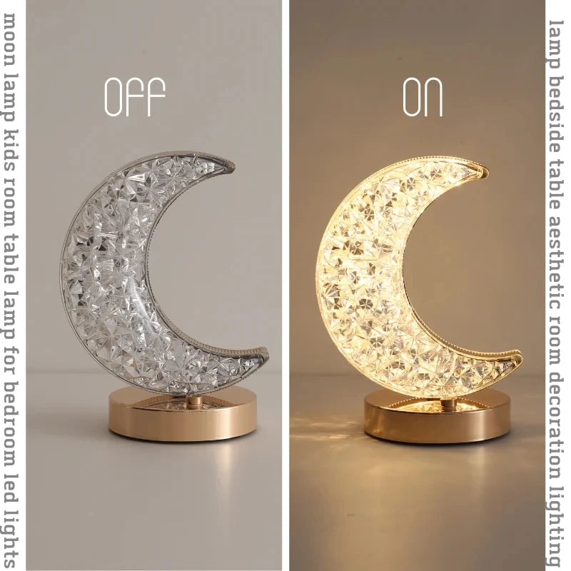 Bedroom Crystal Touch Dimming Night Light Girls Room Home Decor