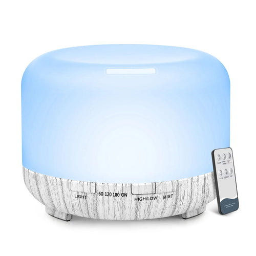 500ML Aroma Diffuser (Oils Optional), 5V 2A Essential Oil Aromatherapy