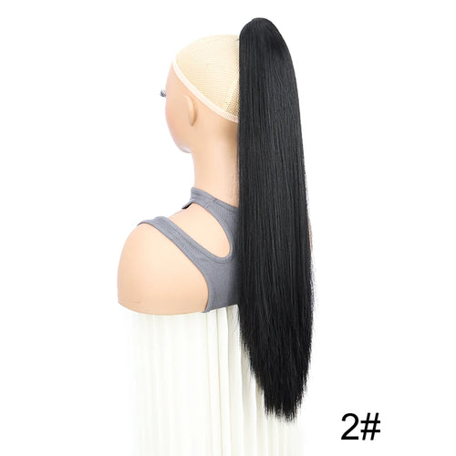 WIGSIN 24Inch Syntheitc Claw Clip On Long Straight Ponytail Hair