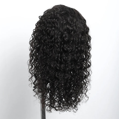 U Part Water Wave Wig Human Hair No Leave Out Machine Made 22 Inches