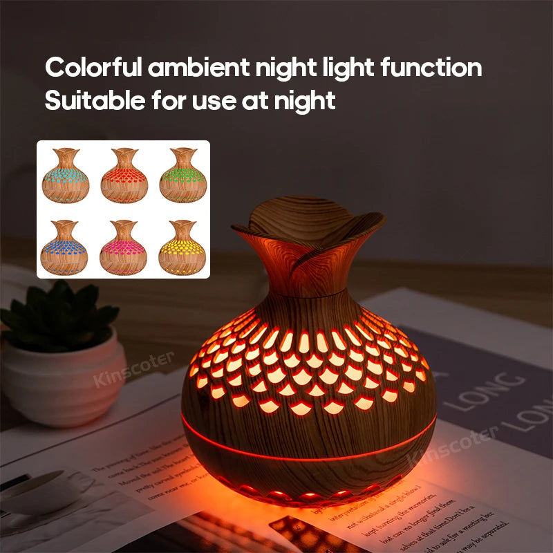 Wood Grain Humidifier 300ml USB Aroma Diffuser Atomizer USB Household