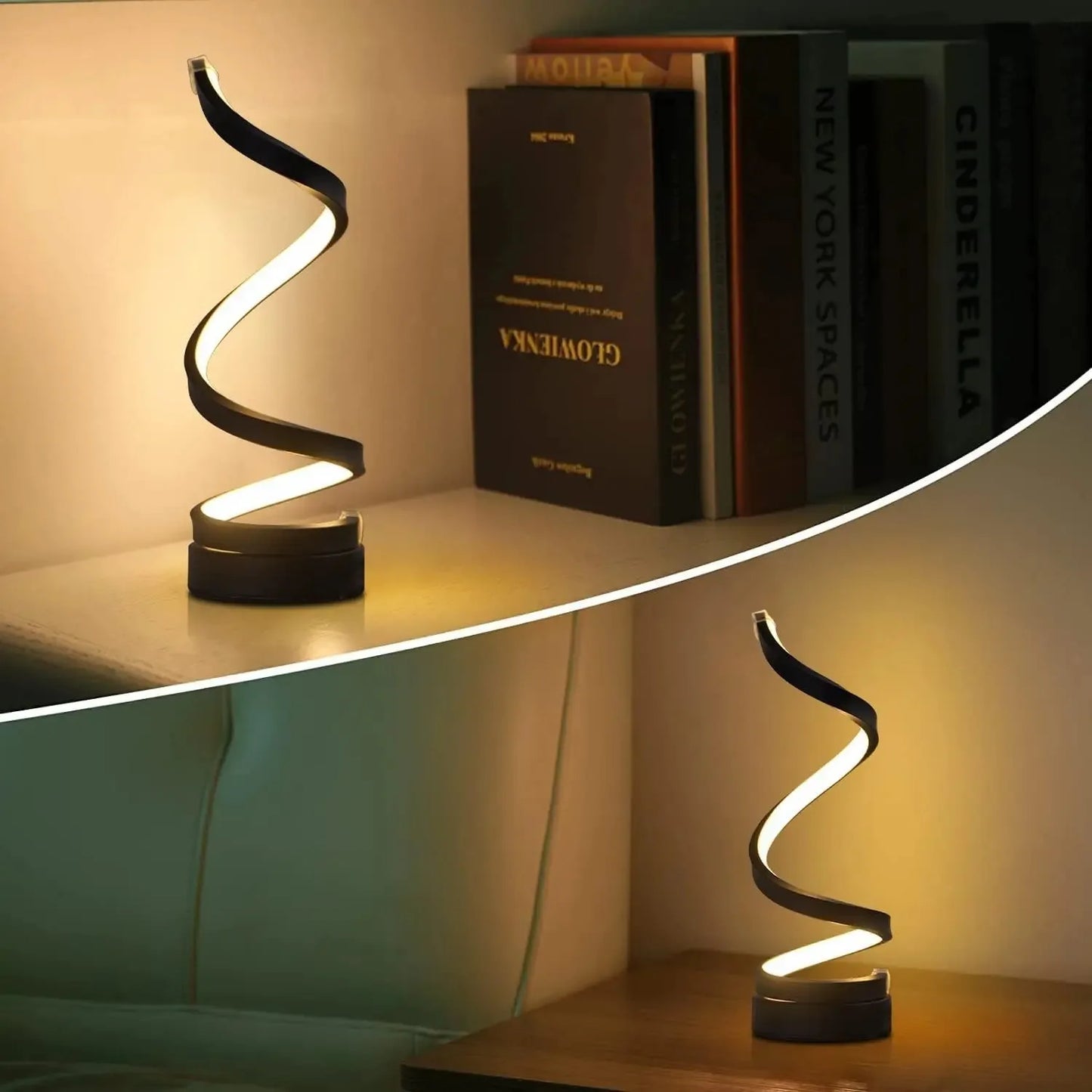 Table Lamps for Living Room,Modern Spiral Dimmable LED Table Lamp,