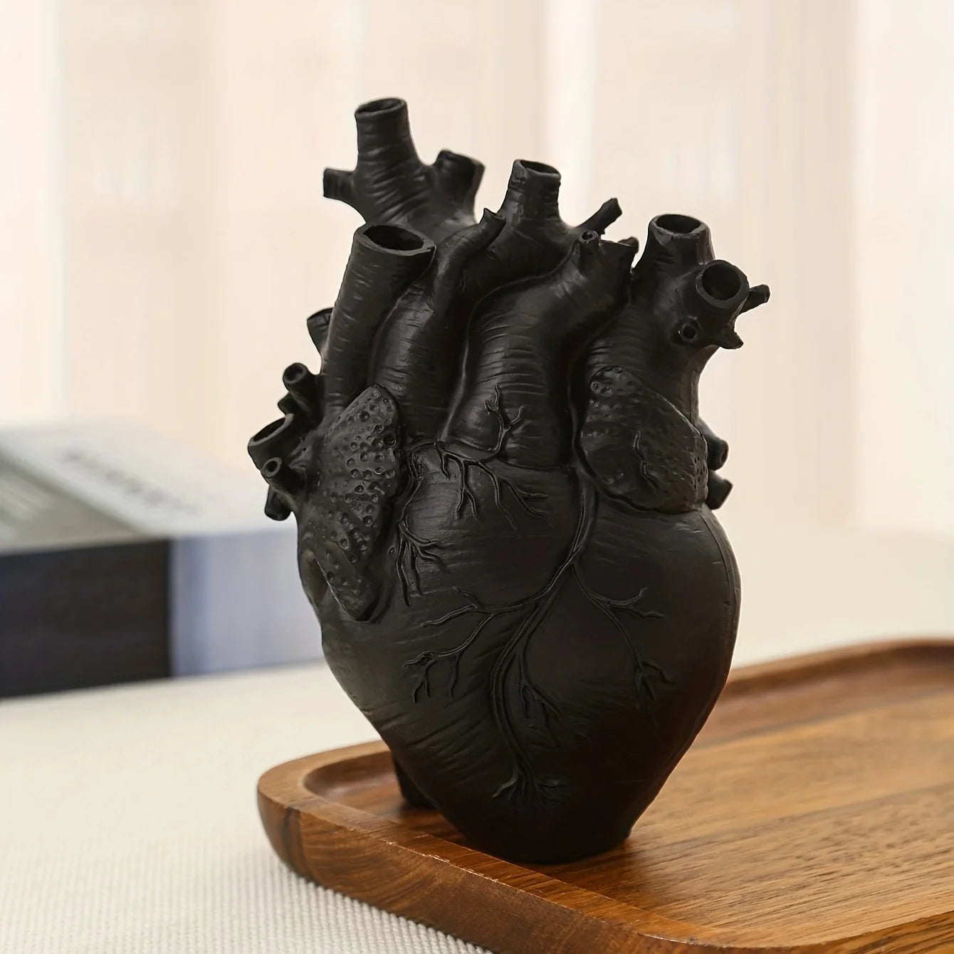 Anatomical Heart Vase Resin Figurine Glam Style Collectible Decorative