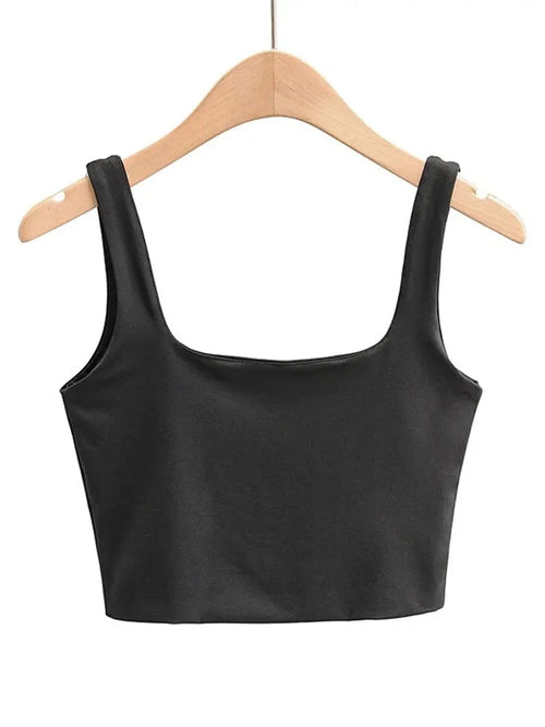 2022 Summer Women Sexy Sleeveless Tops Fashion Short Square Collar