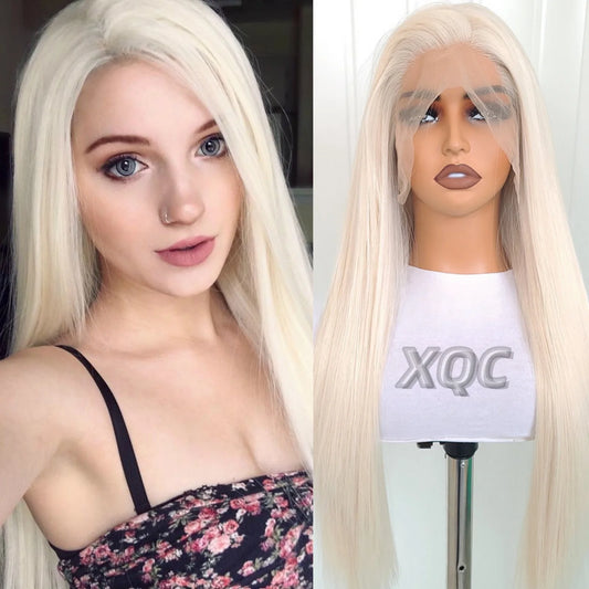 Blonde Wig Straight Synthetic Lace Front Wig Glueless Wig Long Blonde