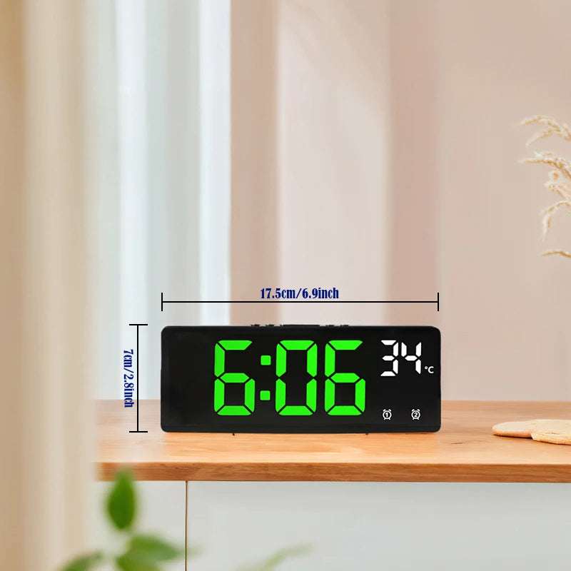 Digital Alarm Clock Travel Clock with Temperature Table Clock Large