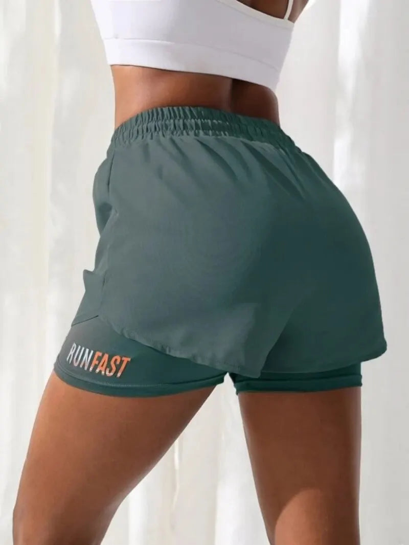 Women's High Rise Yoga Shorts With Elastic Proximity Control Running