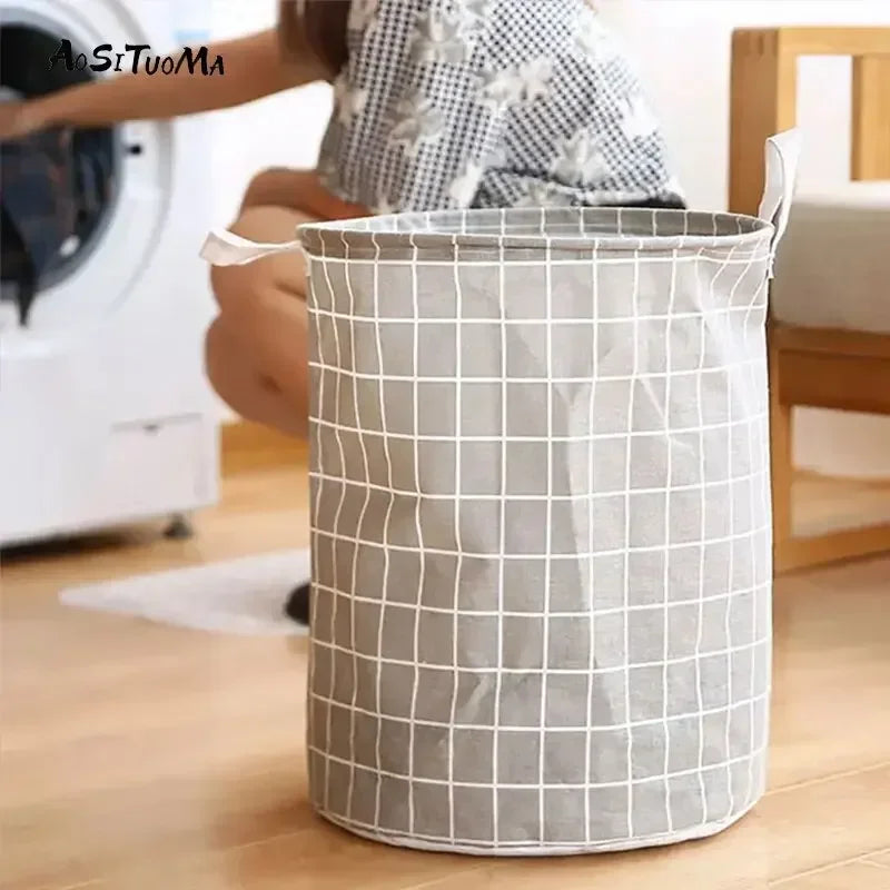 1pc Round Dirty Clothes Basket, Laundry Basket, Portable Dirty Clothes