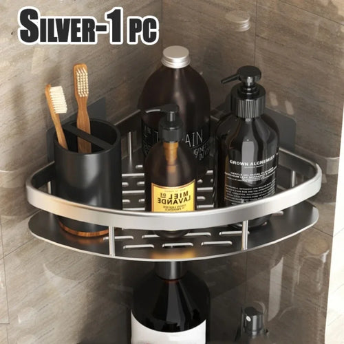 Bathroom Shelf Kitchen Storage Organizer Aluminum Alloy Shampoo Rack