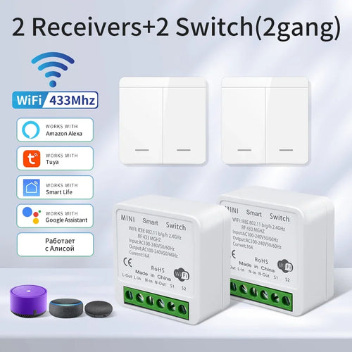 Wifi Smart Switch for Led Lighting Tuya Smart Life RF 433MHz Remote