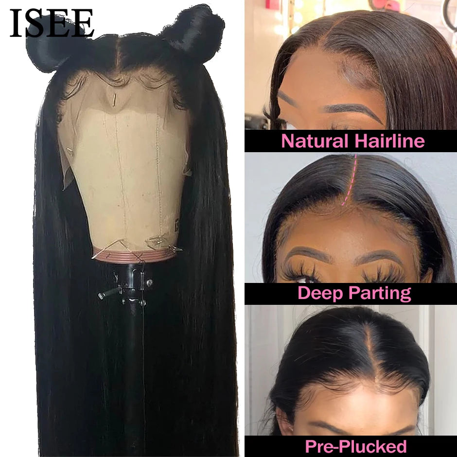 220% Density Straight Lace Front Wigs For Women Brazilian Human Hair