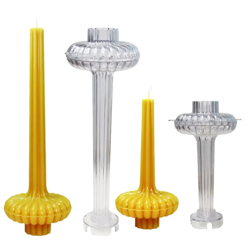 3D Vase Shaped Candle Mold DIY Striped Column Scented Candle Making