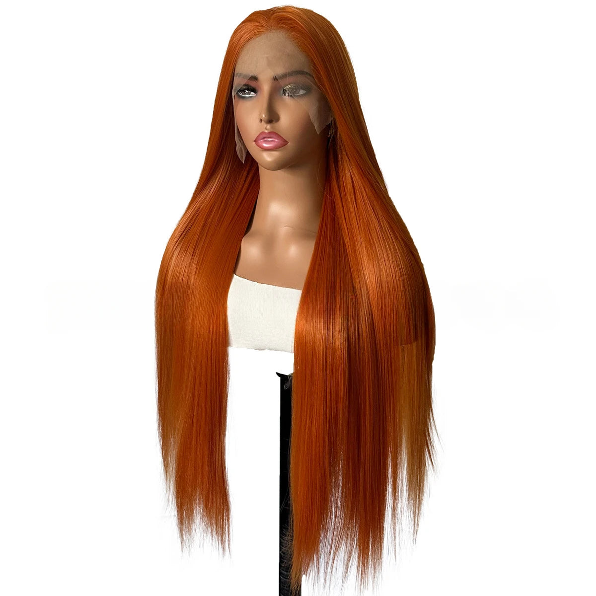 13×4 Lace Front Synthetic Wig Ginger Orange Lace Frontal Wigs Glueless