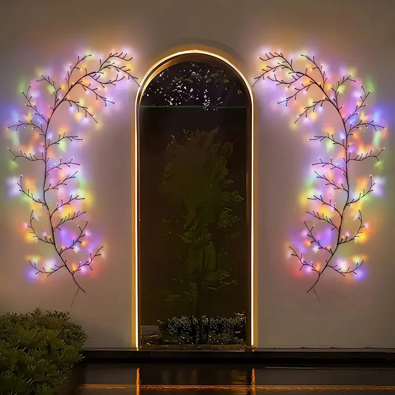 96LED Willow Vine String Lights USB DIY 8 Modes Lights Wall Vines with