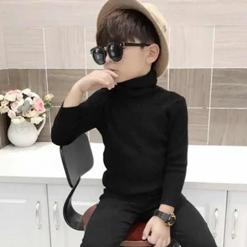 2024 New Sweater Kids Sweaters Autumn Girls Turtleneck Sweaters 1-9Yrs