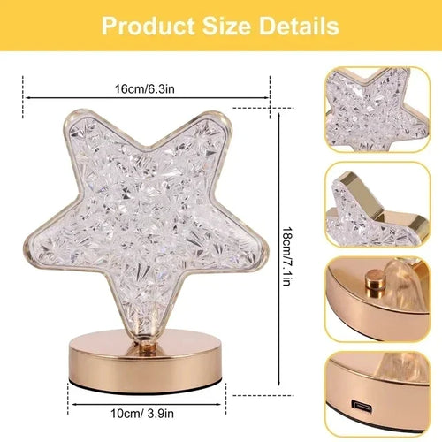 Bedroom Crystal Touch Dimming Night Light Girls Room Home Decor