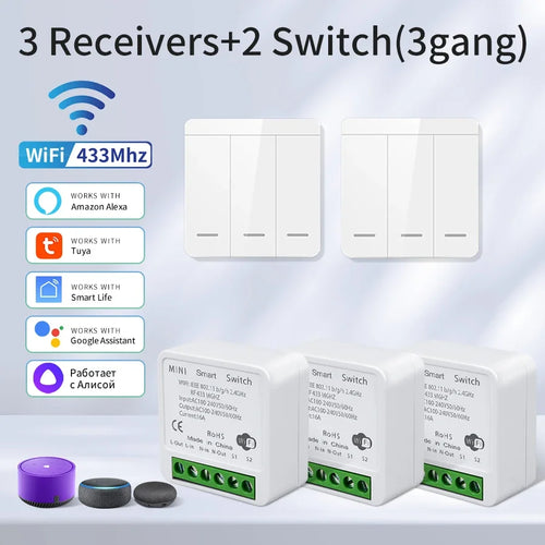 Wifi Smart Switch for Led Lighting Tuya Smart Life RF 433MHz Remote