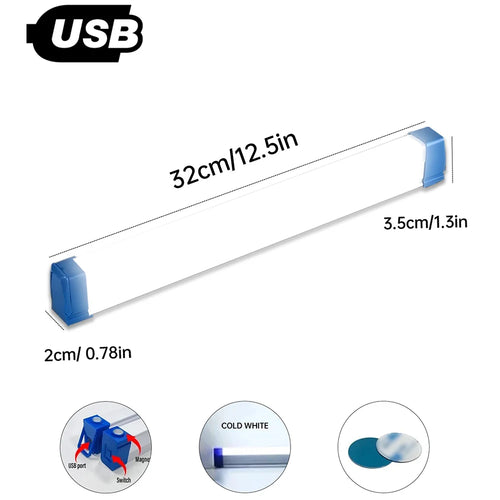 1pc Usb Powered Led Ambient Night Light, Switchable, Portable Blue