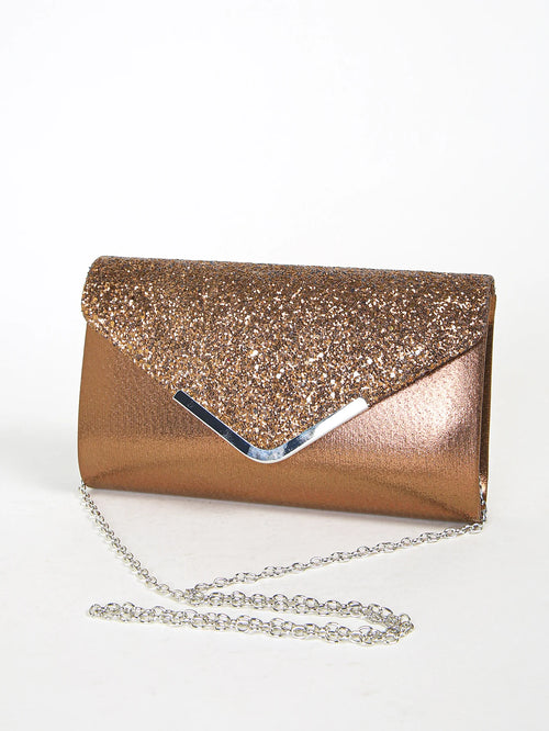 Women Evening Envelope Handbag Prom Sequin Clutch Purse chain Shoulder