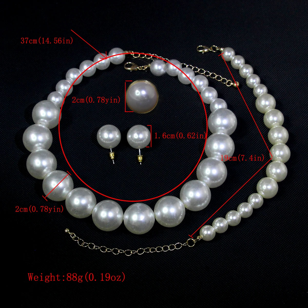 5 Women's Vintage Light Luxury French 5 Piece Imitation Pearl Jewelry