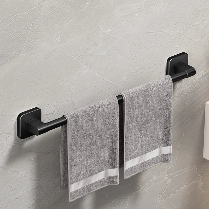 Bathroom Towel Holder White Without Drilling Bathroom Black Towel Rack