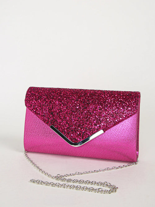 Women Evening Envelope Handbag Prom Sequin Clutch Purse chain Shoulder