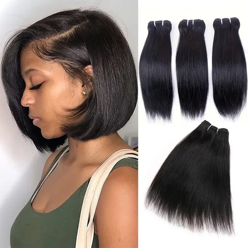 Wholesale Short Human Hair Weave Bone Straight Brazilian Virgin Human