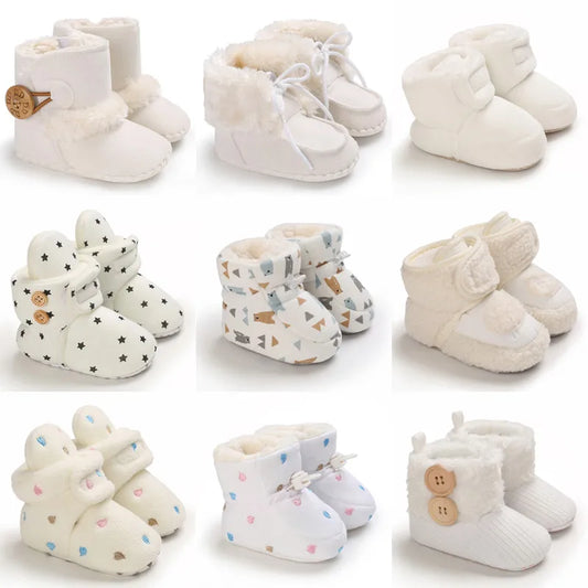 2022 Baby Autumn Winter Boots Baby Girl Boys Winter Warm Shoes Solid