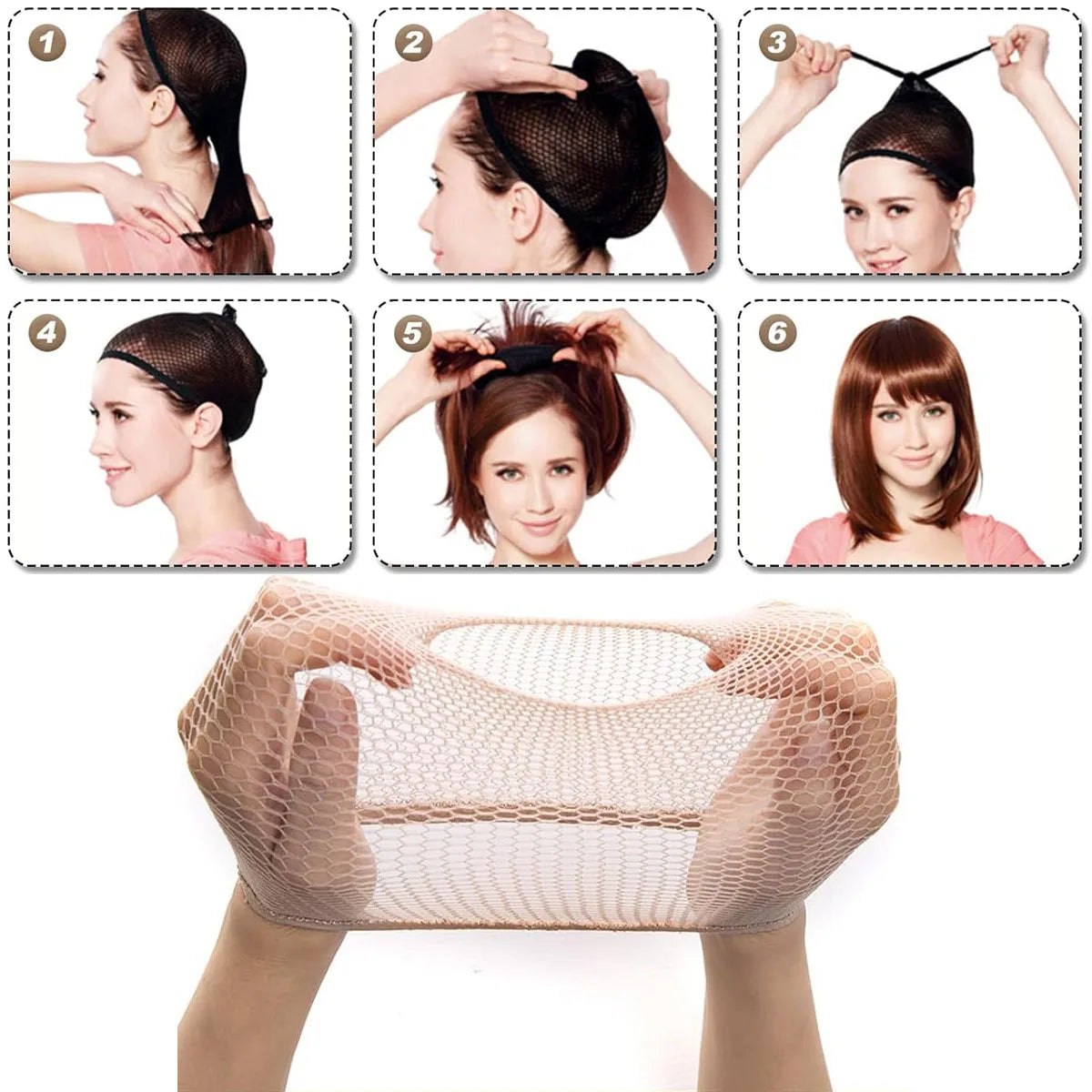 1PC Nylon Hair Net New Stretchable Elastic Hairnets Fashion Mesh