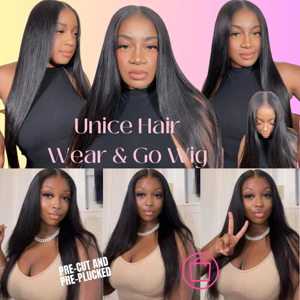 UNICE Pre Everything 7x5 13x4 Human Hair Lace Frontal Wig Pre Cut Pre