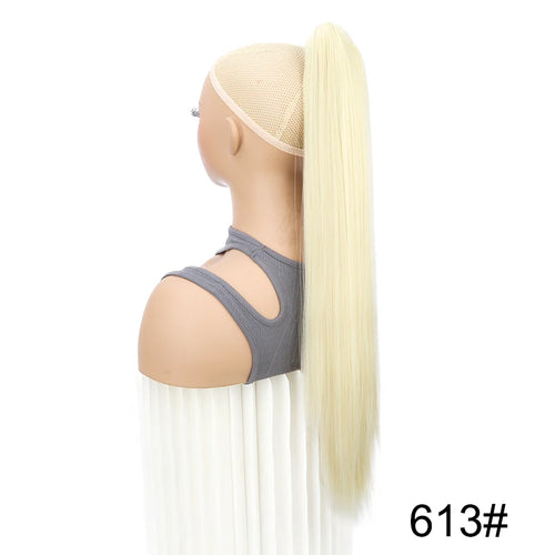 WIGSIN 24Inch Syntheitc Claw Clip On Long Straight Ponytail Hair