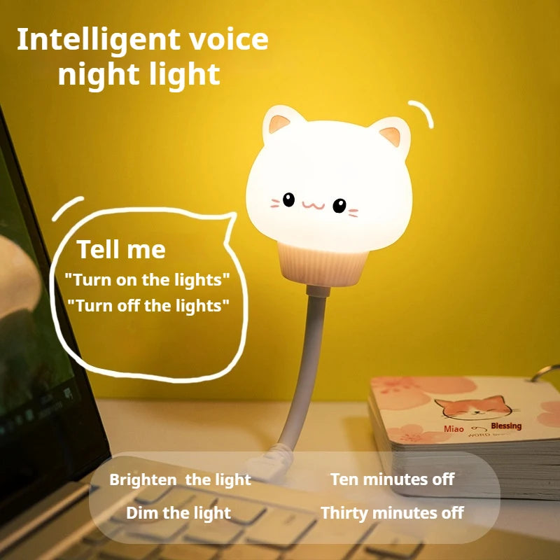 USB Night Light LED Cute Cartoon Night Lamp Bear Chick Kitten Remote