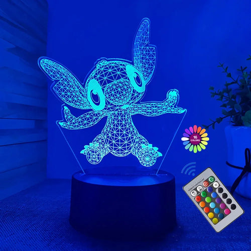 3D Illusion Stitch Night Light with Remote Control and Smart Touch