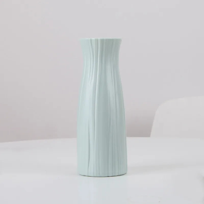 1Pc Nordic Flower Vase Minimalist Style Solid Color Plastic Pot