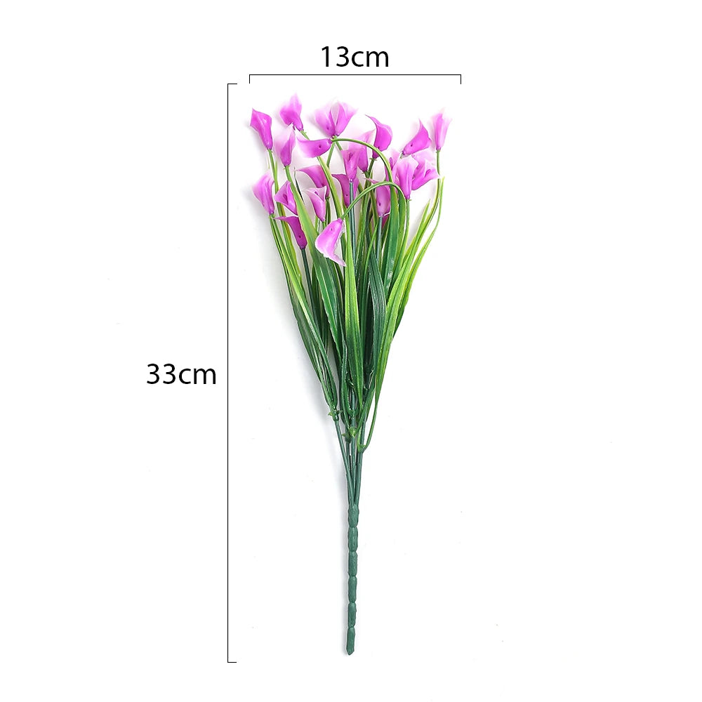 Artificial Calla Lily Bouquet 33cm Fake Flowers for Indoor Home Room