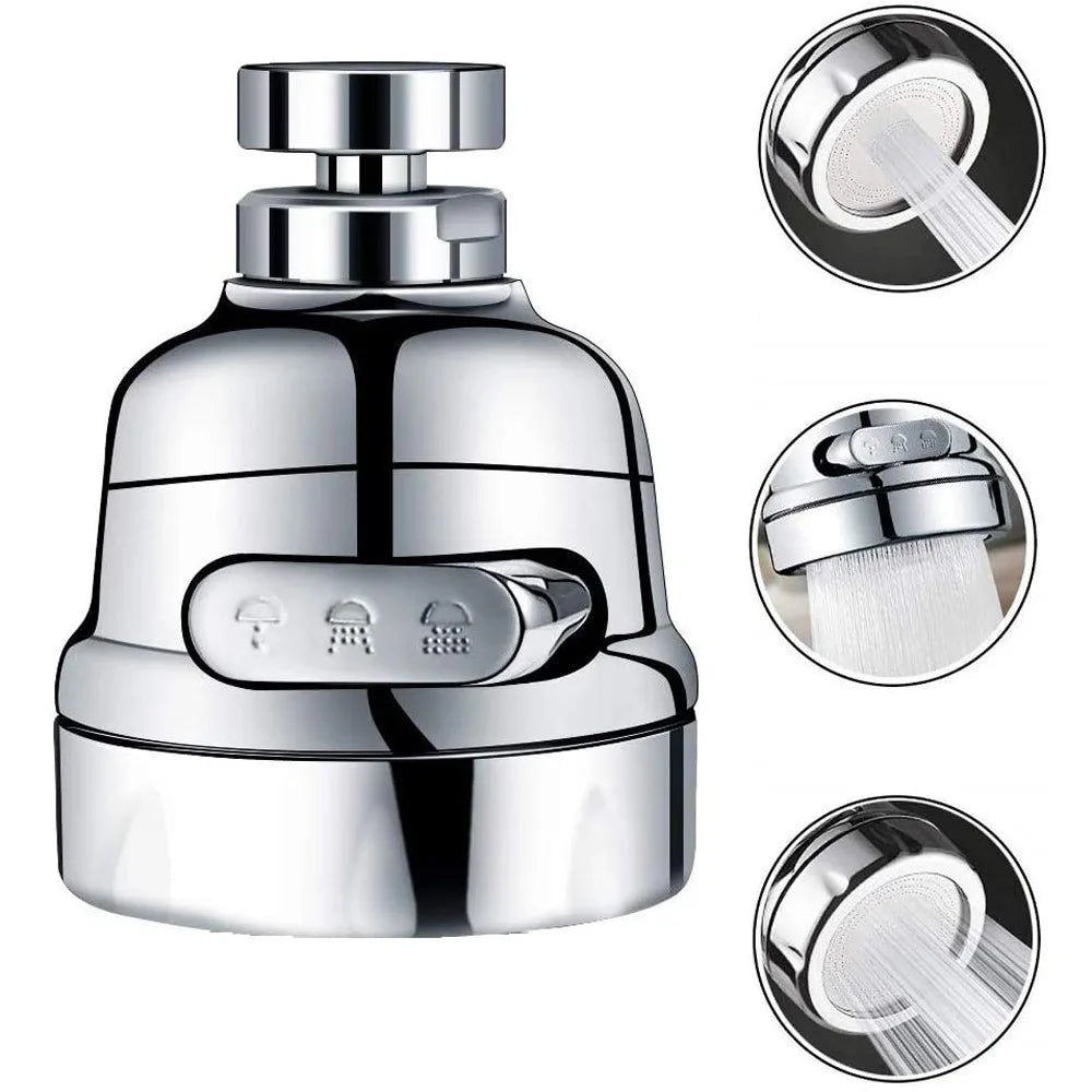 360 Degree Swivel Kitchen Faucet Aerator Adjustable Dual Mode Sprayer