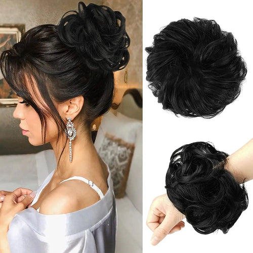 6 Inch Synthetic Hair Bun Extensions Messy Curly Elastic Hair