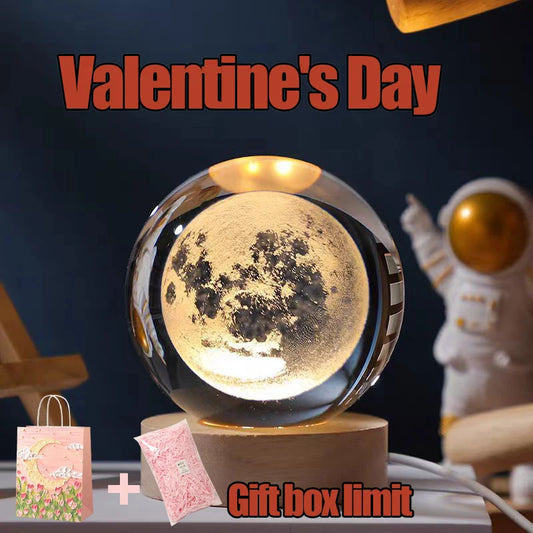 Valentines Day Gift  Galaxy Crystal Ball lamp 3D planet moon lamp USB