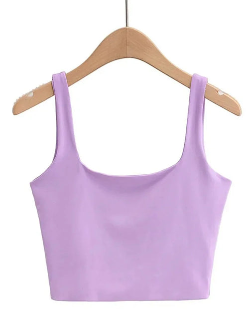 2022 Summer Women Sexy Sleeveless Tops Fashion Short Square Collar